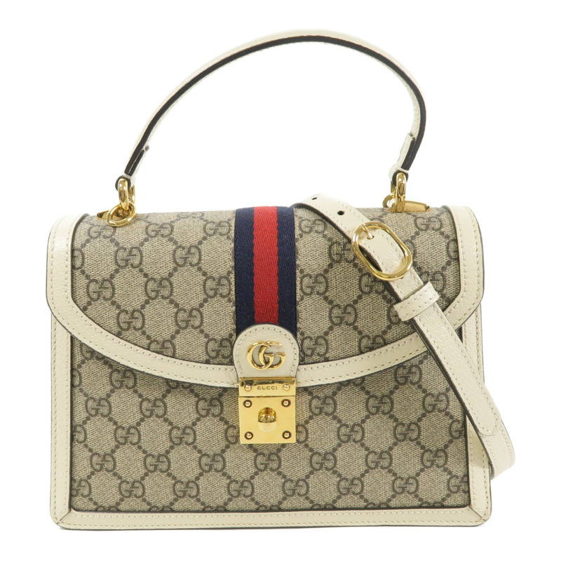 GUCCI 塗層帆布2 Way Shoulder金扣手挽肩背兩用袋-0