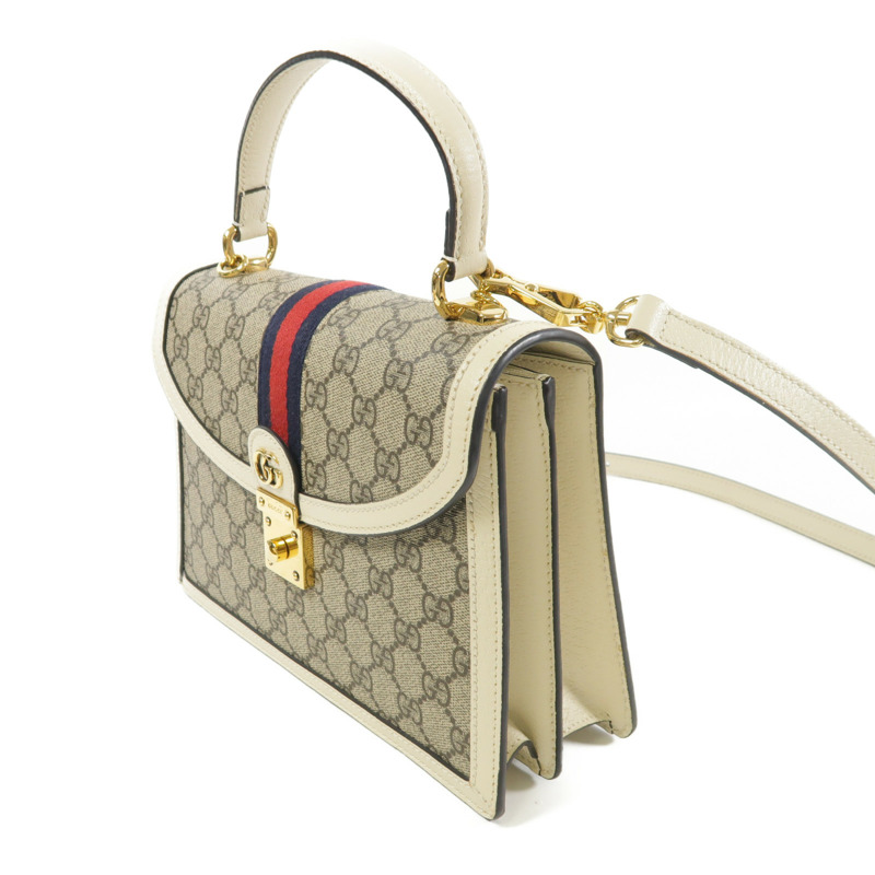 GUCCI 塗層帆布2 Way Shoulder金扣手挽肩背兩用袋-2