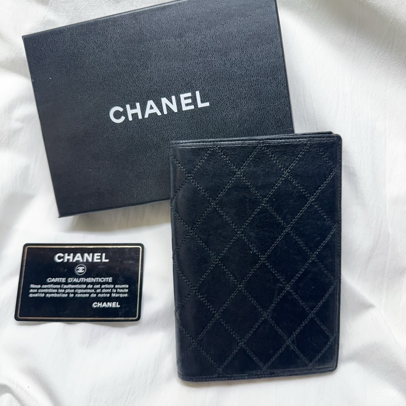 二手Chanel香奈兒銜縫菱格羊皮中夾 香奈兒護照套 香奈兒中夾-6