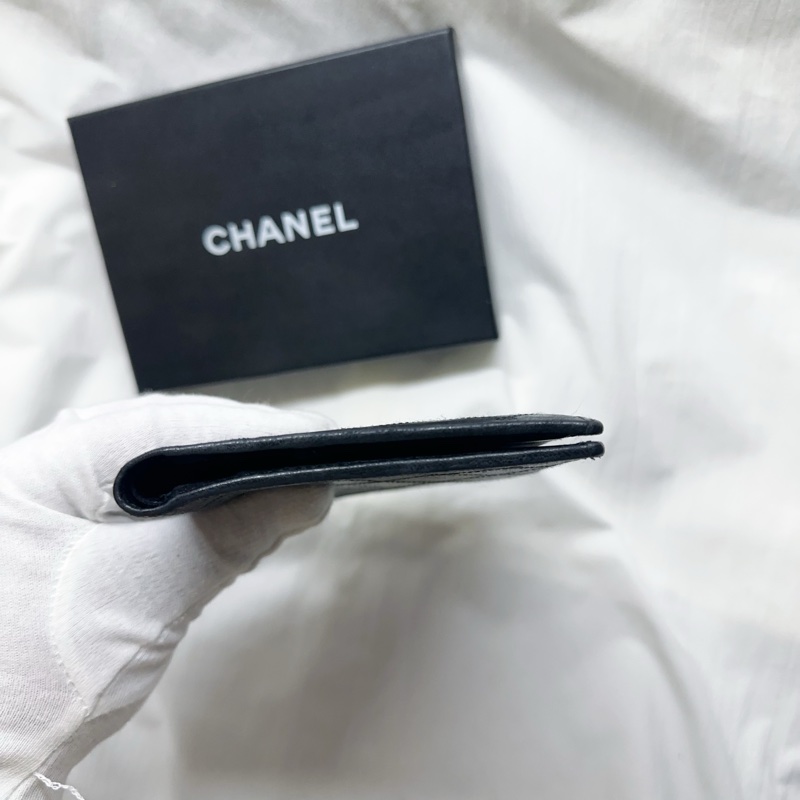 二手Chanel香奈兒銜縫菱格羊皮中夾 香奈兒護照套 香奈兒中夾-15