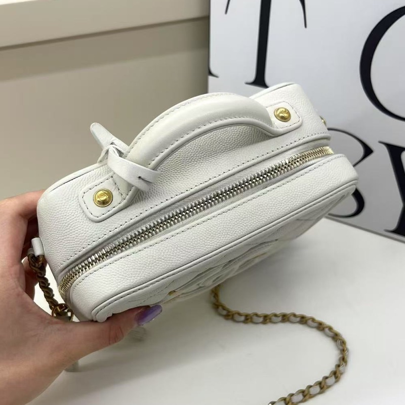 香奈兒Chanel vanity case相機包 化妝箱 白色-3