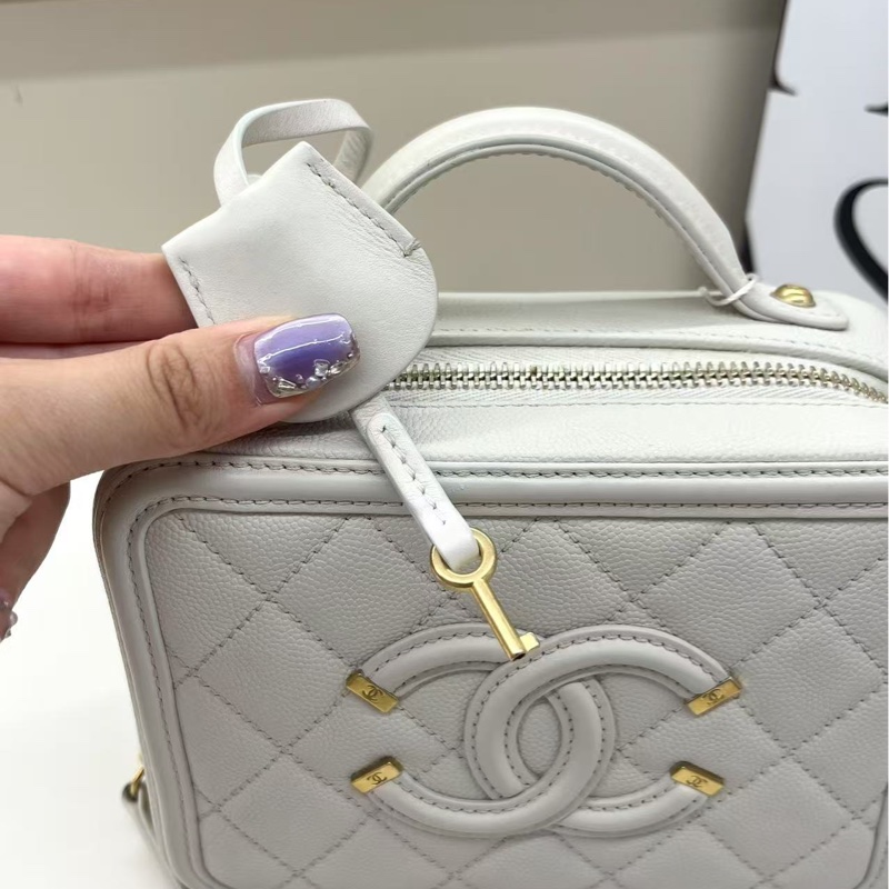 香奈兒Chanel vanity case相機包 化妝箱 白色-8
