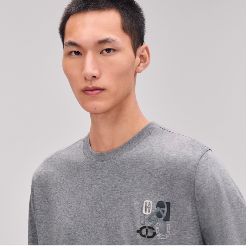 Hermès 新款 男仕 深灰色短袖Tee-2