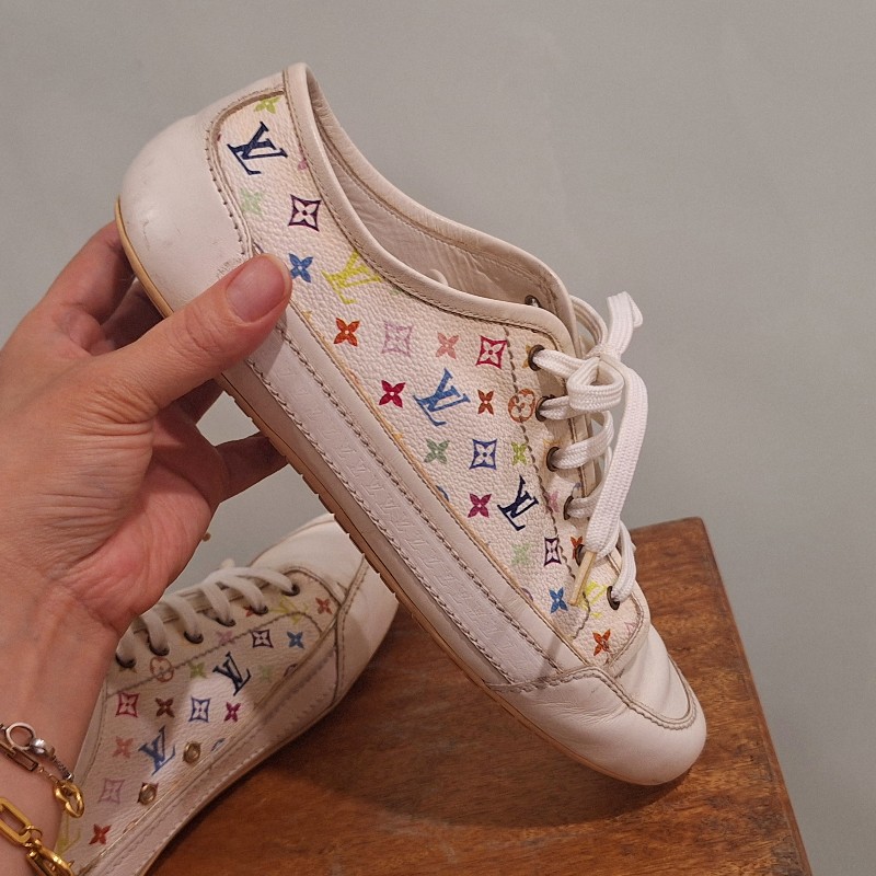 ✨Louis Vuitton × 村上隆 白彩休閒鞋✨-5