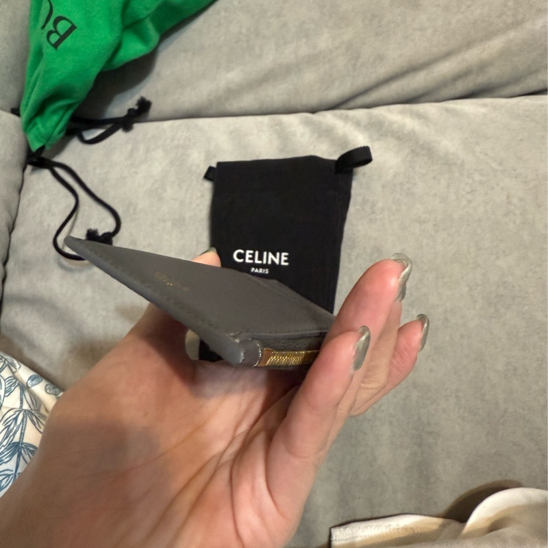 降價Celine 卡夾零錢包 大象灰 短夾 拉鍊零錢包-7