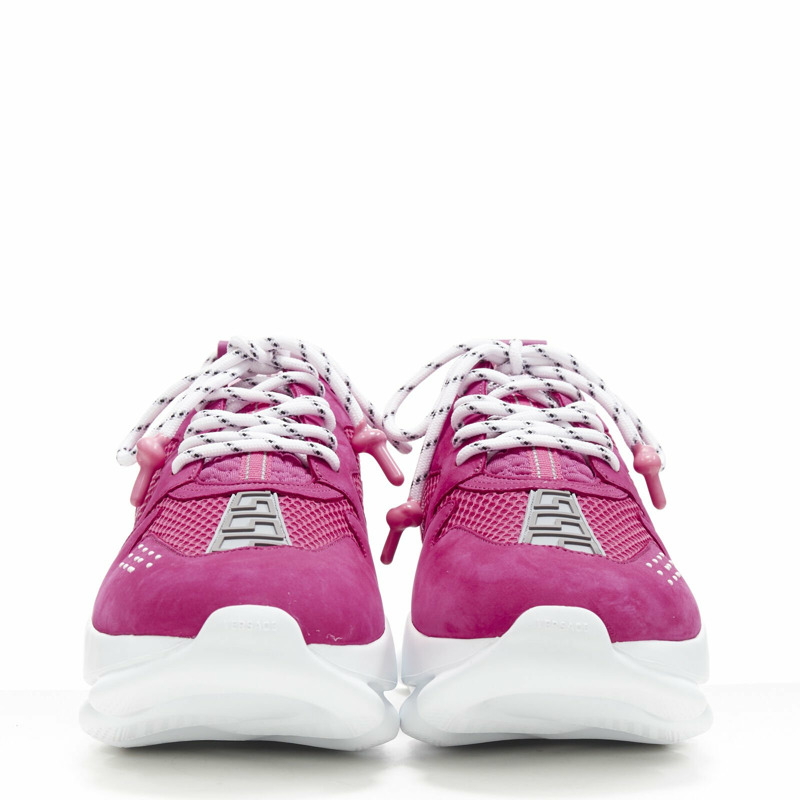 VERSACE Chain Reaction Blowzy pink suede low top chunky sneaker EU43 US10-2
