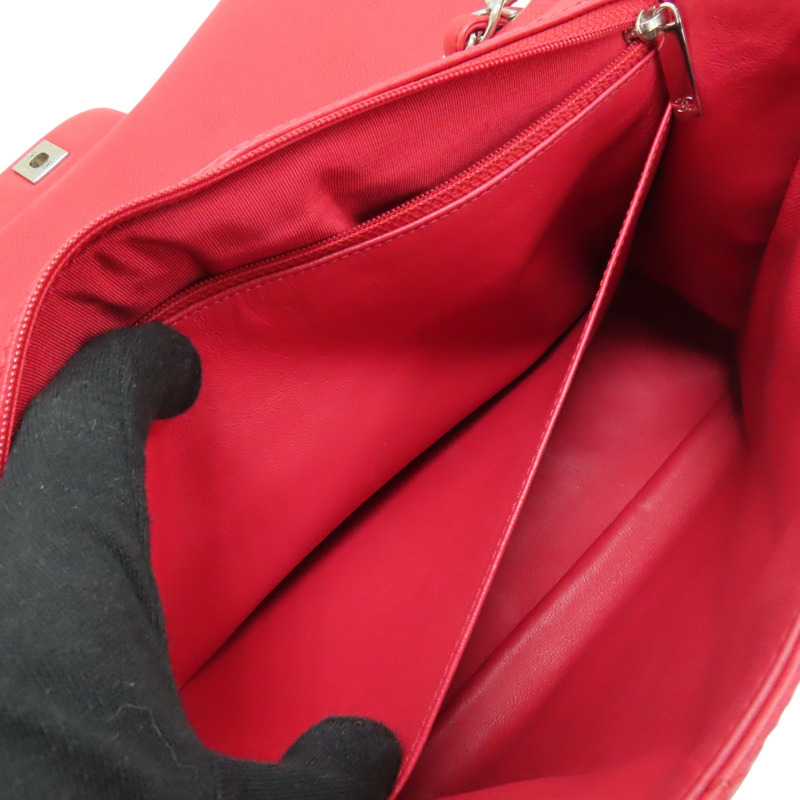 紅色荔枝紋皮革 JUMBO COCO 肩背 A58600-7