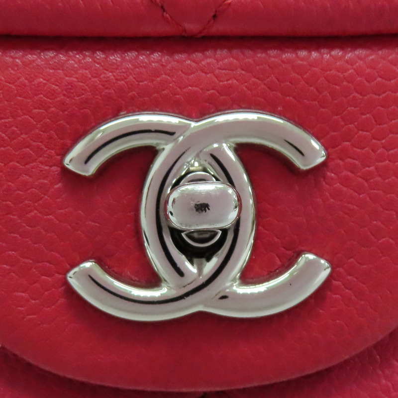 紅色荔枝紋皮革 JUMBO COCO 肩背 A58600-8