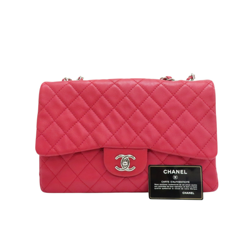 紅色荔枝紋皮革 JUMBO COCO 肩背 A58600-11