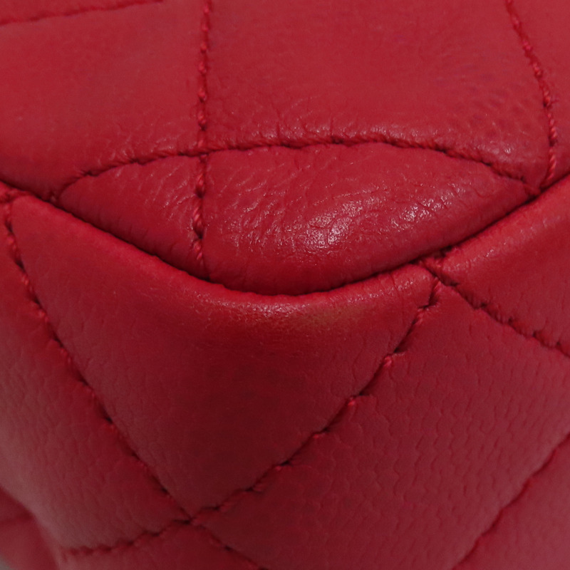 紅色荔枝紋皮革 JUMBO COCO 肩背 A58600-16