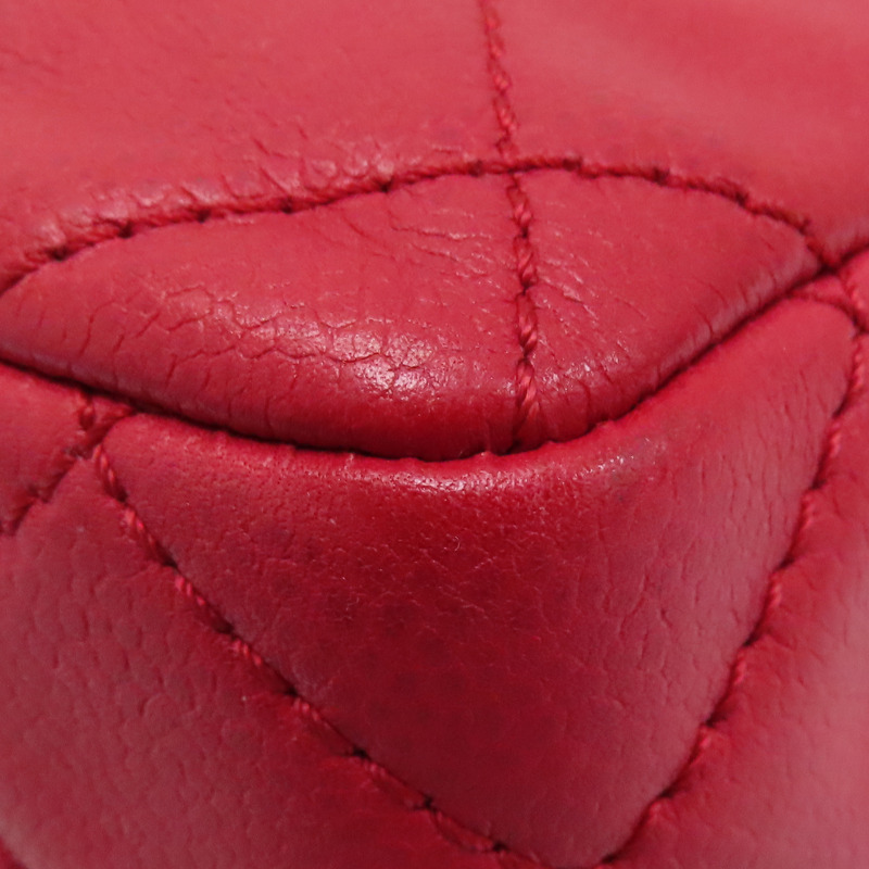 紅色荔枝紋皮革 JUMBO COCO 肩背 A58600-17