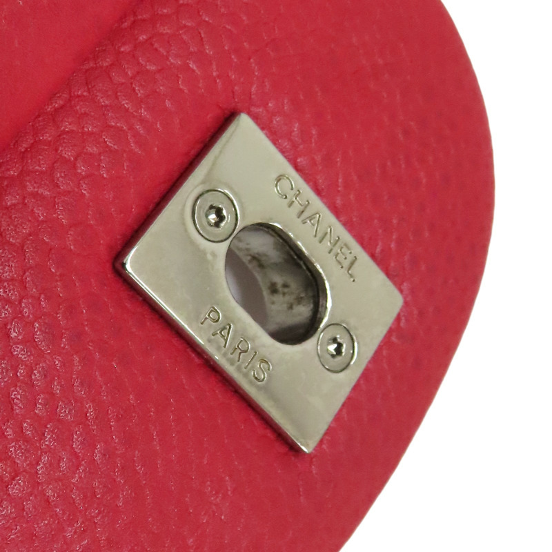 紅色荔枝紋皮革 JUMBO COCO 肩背 A58600-18