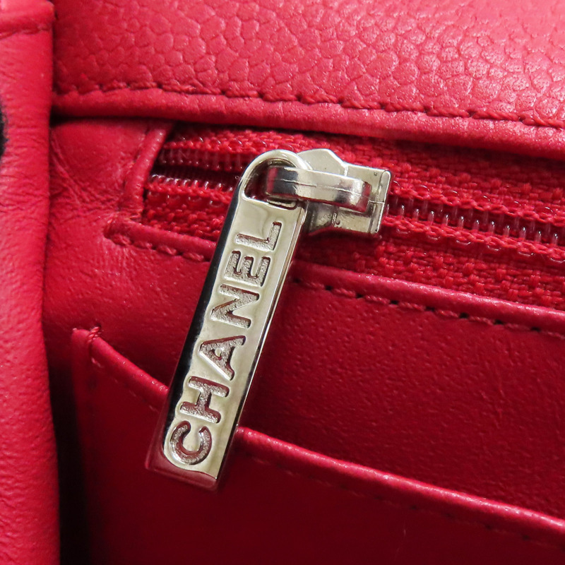 紅色荔枝紋皮革 JUMBO COCO 肩背 A58600-19