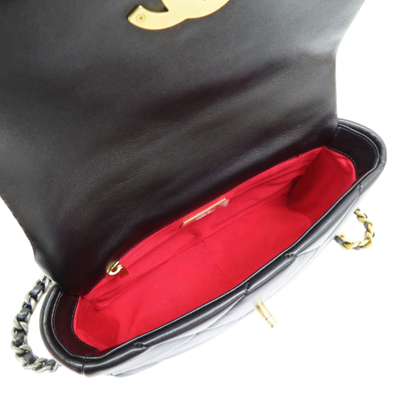 19包款 黑色 菱格紋 皮革 鍊帶 兩用包 AS116-3