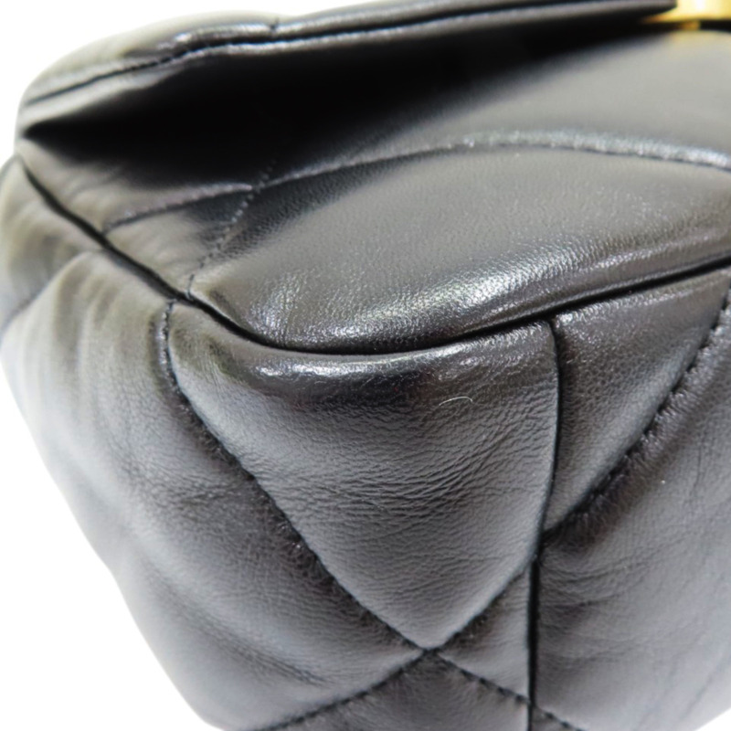 19包款 黑色 菱格紋 皮革 鍊帶 兩用包 AS116-9