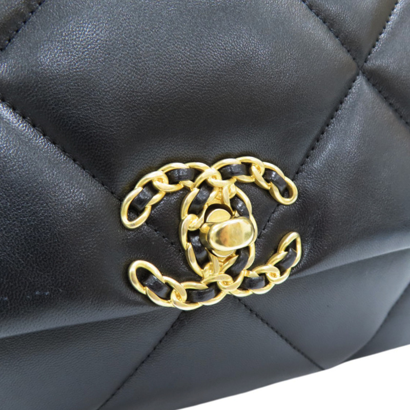 19包款 黑色 菱格紋 皮革 鍊帶 兩用包 AS116-13