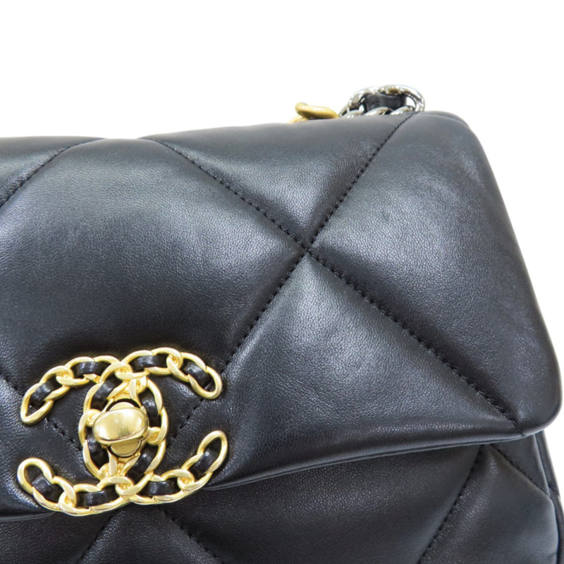 19包款 黑色 菱格紋 皮革 鍊帶 兩用包 AS116-15