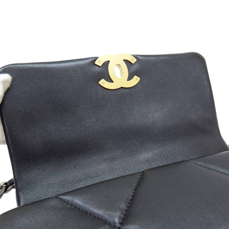 19包款 黑色 菱格紋 皮革 鍊帶 兩用包 AS116-18