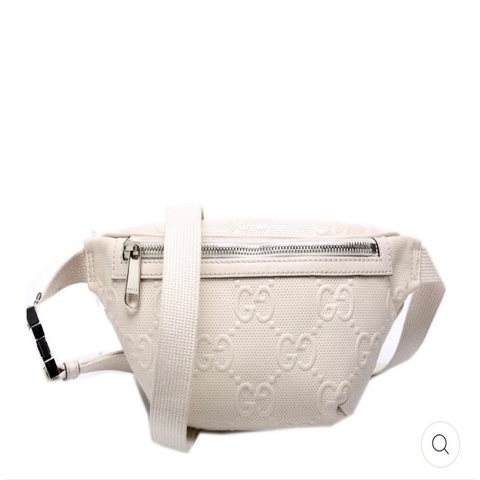Gucci小牛皮logo壓紋腰包/胸包-近新