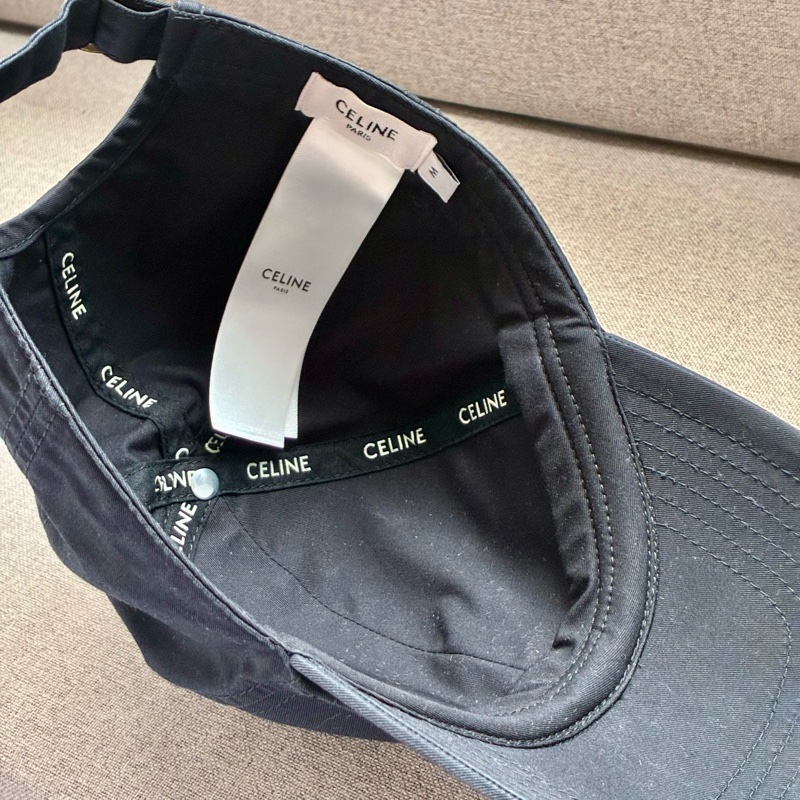 Celine 凱旋門黑色金釦棒球帽尺碼M-2