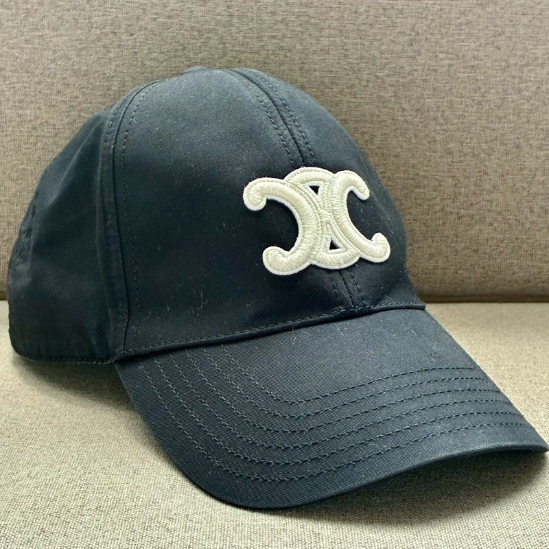 Celine 凱旋門黑色金釦棒球帽尺碼M-4