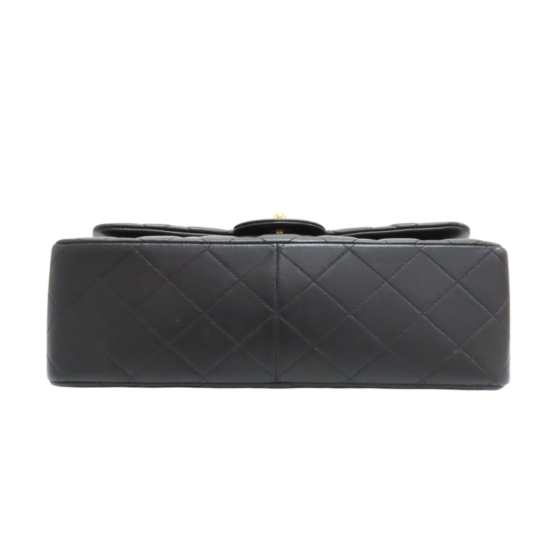 黑色 菱格紋皮革 Jumbo 30 鍊帶肩背包-3