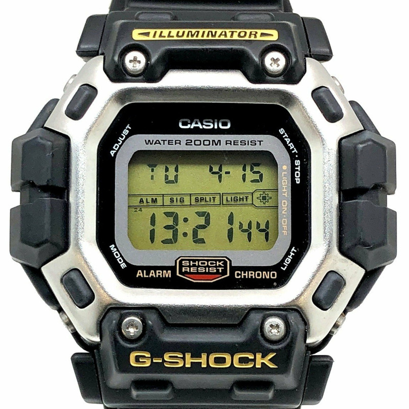 G-SHOCK CASIO 手錶 DW-8300G-1V M1288 Overseas 200M 直列曲棍球 聚氨酯錶帶 第二代高達 第二代 黑色金屬外殼 DW-6400 的數位後繼者 1995 年 9 月發售 三國丘店-0