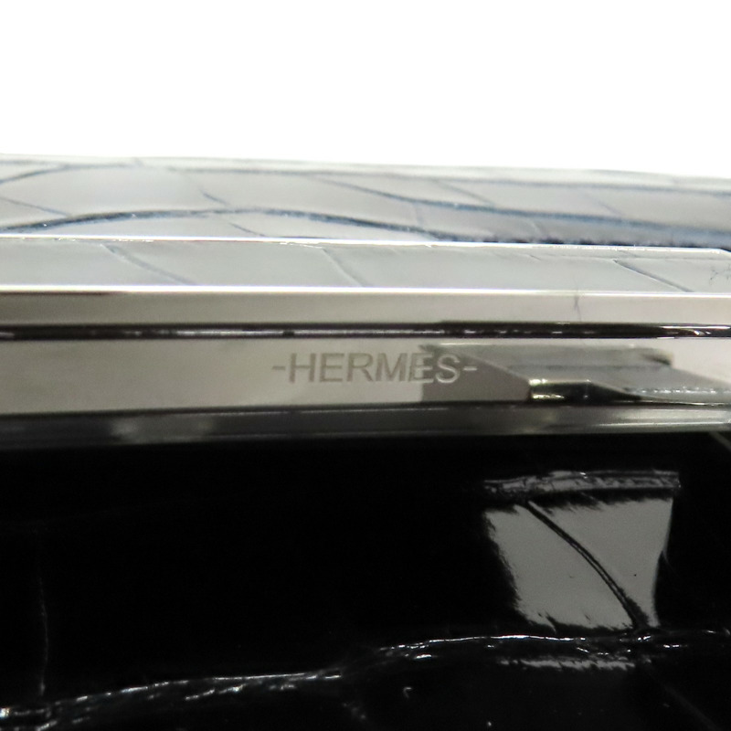 海藍/黑色 鱷魚皮 Constance 24 肩背包 有皮證【HERMES 愛馬仕】-15