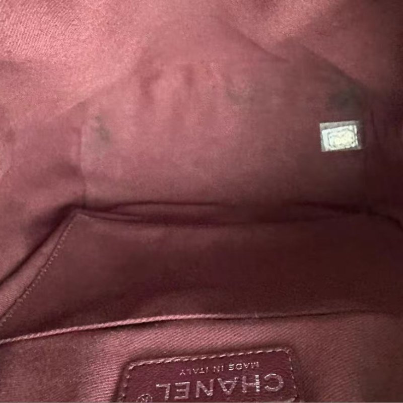 chanel 黑銀 薩爾茨堡油蠟皮後背包小號duma中古包 20*12*23cm 98新 配件塵袋-8