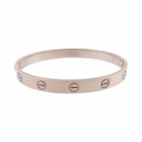 CARTIER 18K白金Love Bracelet手鐲