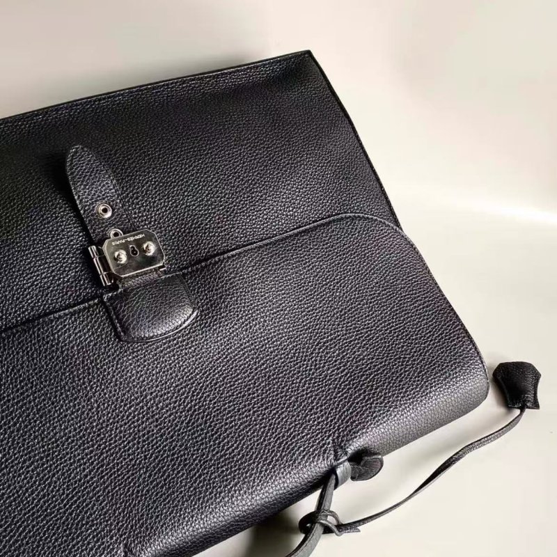 hermes sac a depeches 41男款黑銀商務手提公事包 40*31*13 98新 配件鑰匙塵袋-3