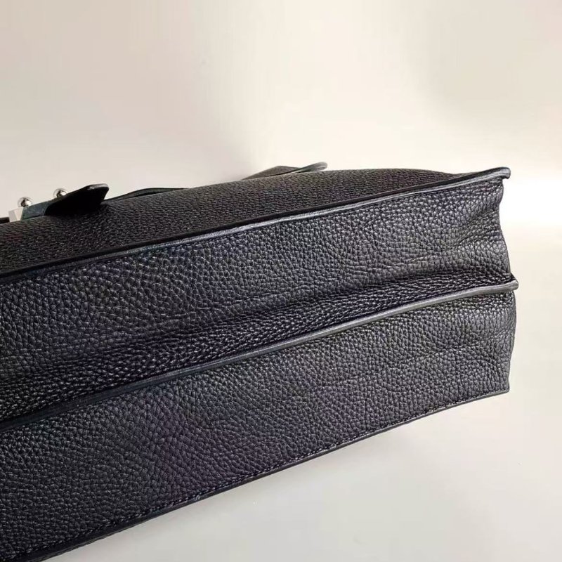hermes sac a depeches 41男款黑銀商務手提公事包 40*31*13 98新 配件鑰匙塵袋-4