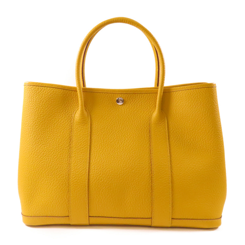 HERMES Negonda皮革Garden Party PM銀扣手挽袋2P Cumin-1