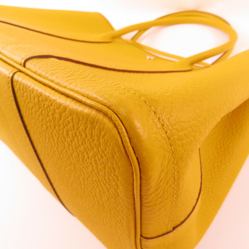 HERMES Negonda皮革Garden Party PM銀扣手挽袋2P Cumin-9