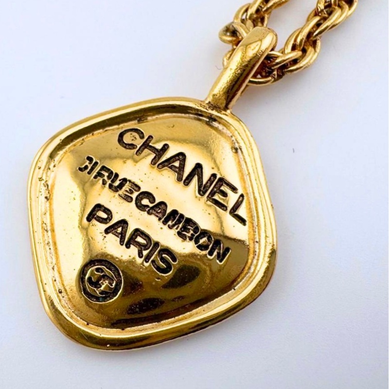 CHANEL 香奈兒古董閒置全新古銅金項鍊-1