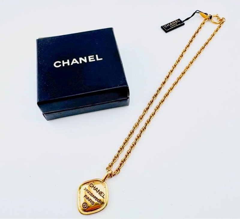 CHANEL 香奈兒古董閒置全新古銅金項鍊-8