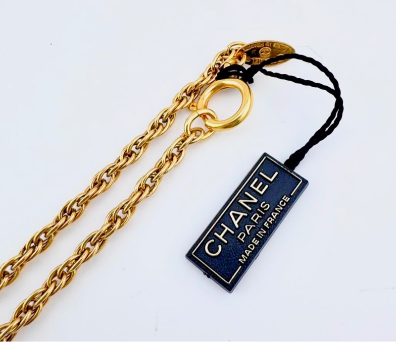 CHANEL 香奈兒古董閒置全新古銅金項鍊-24