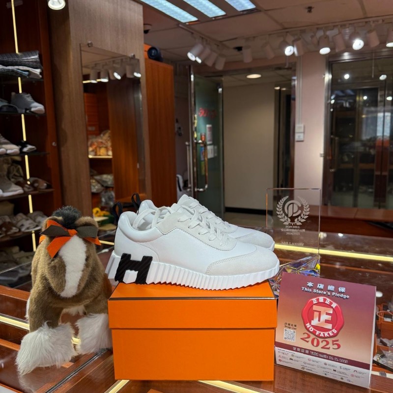 持有香港正品正貨標籤(只做全新) Hermes bouncing黑白熊貓波鞋-1