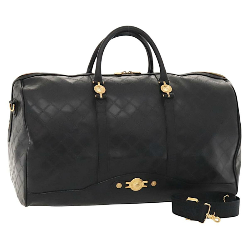 【日本直送】VERSACE 波士頓包 皮革 2 款 黑色 正品 ki5594-0