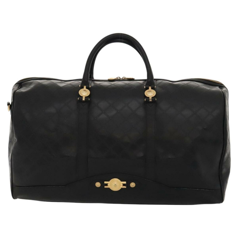 【日本直送】VERSACE 波士頓包 皮革 2 款 黑色 正品 ki5594-1