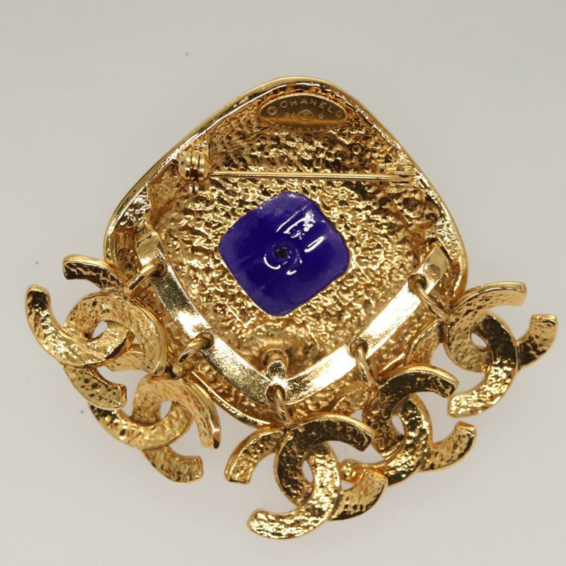 【日本直送】香奈兒胸針金屬金 CC 正品 BA1258AM-2