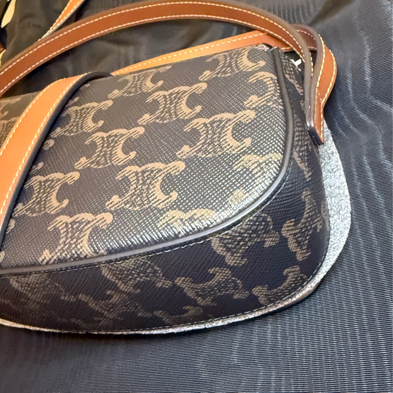 Celine Tabou鎖頭包 標誌印花牛皮革肩帶手提包-2