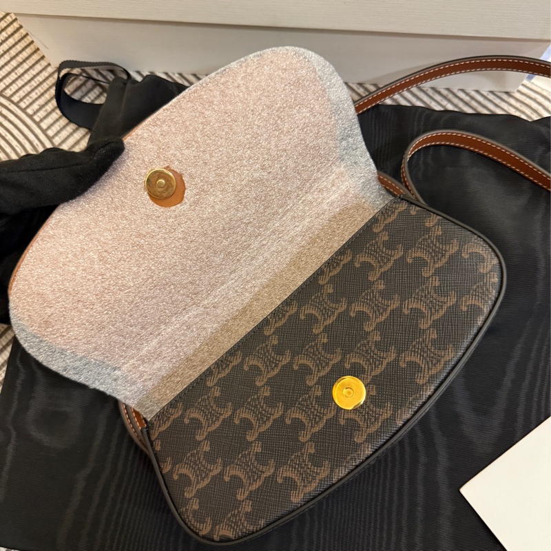 Celine Tabou鎖頭包 標誌印花牛皮革肩帶手提包-4
