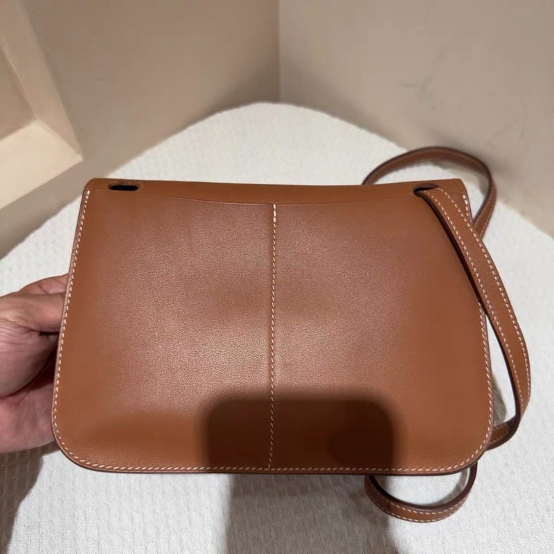 D刻 愛馬仕 halzan哈喇子mini+棕色銀扣-6