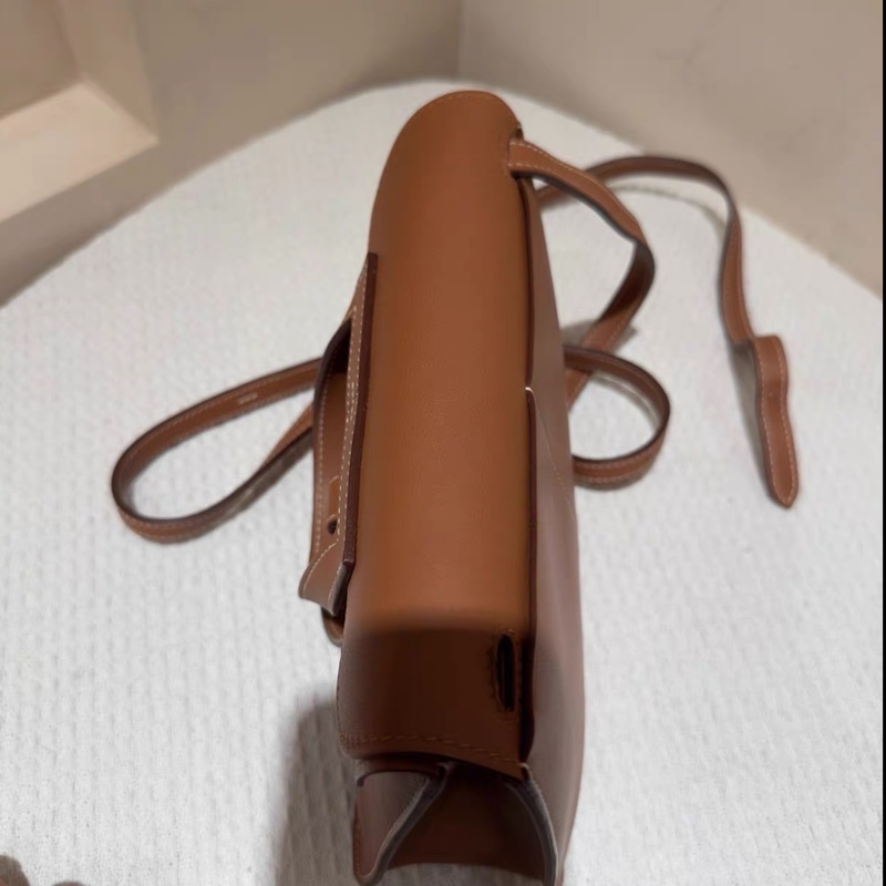 D刻 愛馬仕 halzan哈喇子mini+棕色銀扣-9