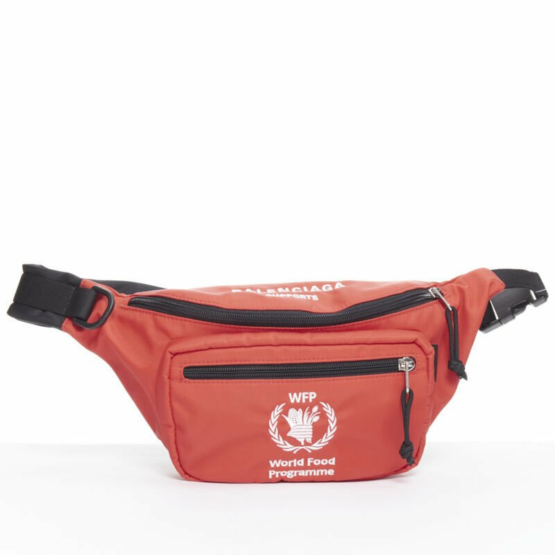 new BALENCIAGA Explorer Double Pack Sharp WFP red white crossbody waist bag-0
