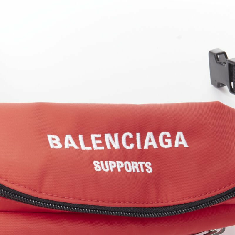 new BALENCIAGA Explorer Double Pack Sharp WFP red white crossbody waist bag-5