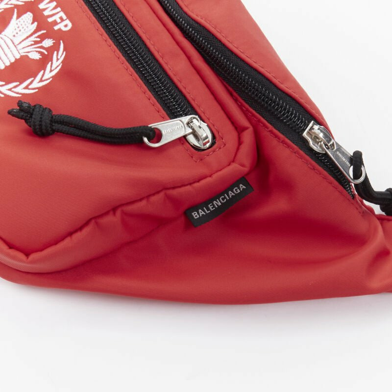 new BALENCIAGA Explorer Double Pack Sharp WFP red white crossbody waist bag-7