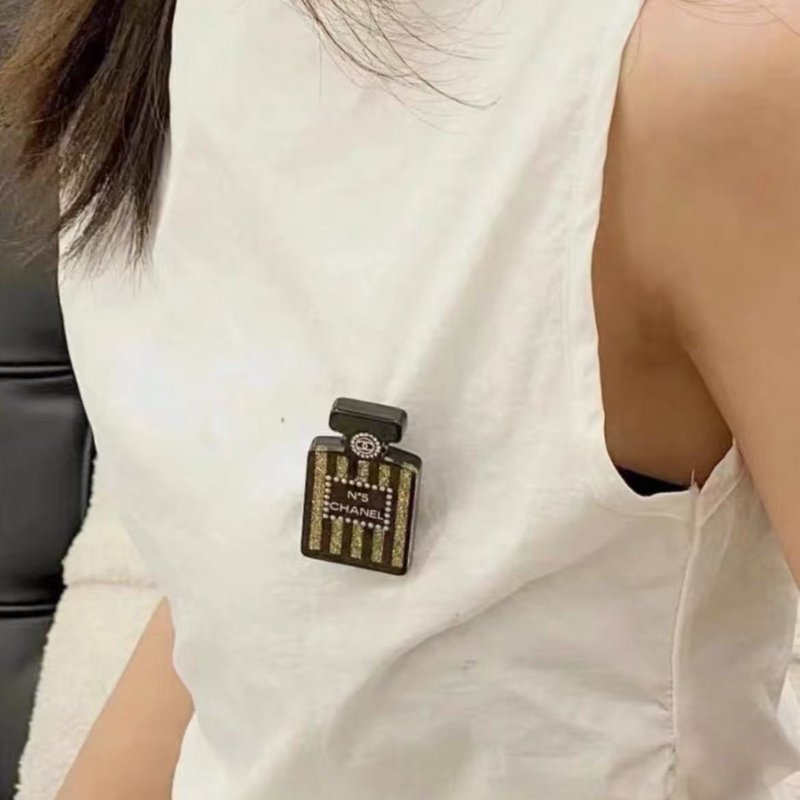 chanel黑金5號香水瓶造型髮圈 3×5cm 全新閒置配件盒子-1