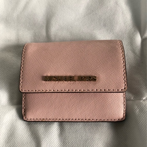 MICHAEL KORS_MK 防刮短夾 櫻花粉
